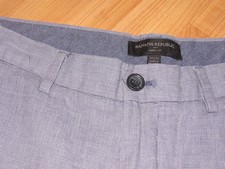 BANANA REPUBLIC Men's 32 X 31 labeled 32X32 Blue Micro Check Aiden Pants Cttn
