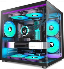 Micro-ATX PC Case for Auction INCOMPLETE ARGB Fan Tempered Glass FOIFKIN F100