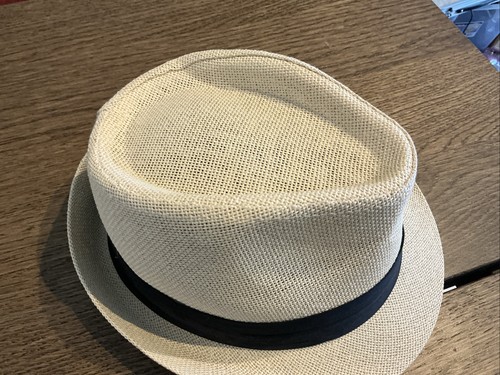 Cappello Fedora Uomo Donna Trilby Cuban Sun Cap Panama Tesa Corta Floreale Estivo - Foto 2 di 14