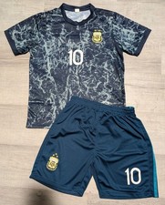 Messi Argentina AFA Soccer Jersey Blue Shorts Set Sz 28 US Youth Kids M 10-12