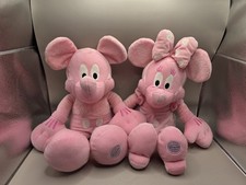 Disney Store Exclusive Mickey  Minnie Mouse Plush Set - All Pink Monochromatic