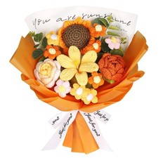 Crochet Flower Bouquet for Mothers Day Anniversary Gift, Handmade Knitted 13 ...