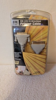 Computer Essentials IEEE 1284 Bi-Directional Printer Cable Gold Plated Plugs NEW
