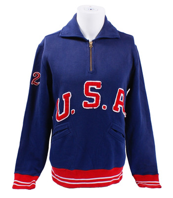 Polo Ralph Lauren Men's M Blue USA All American 1/4 Zip Vintage Sweatshirt