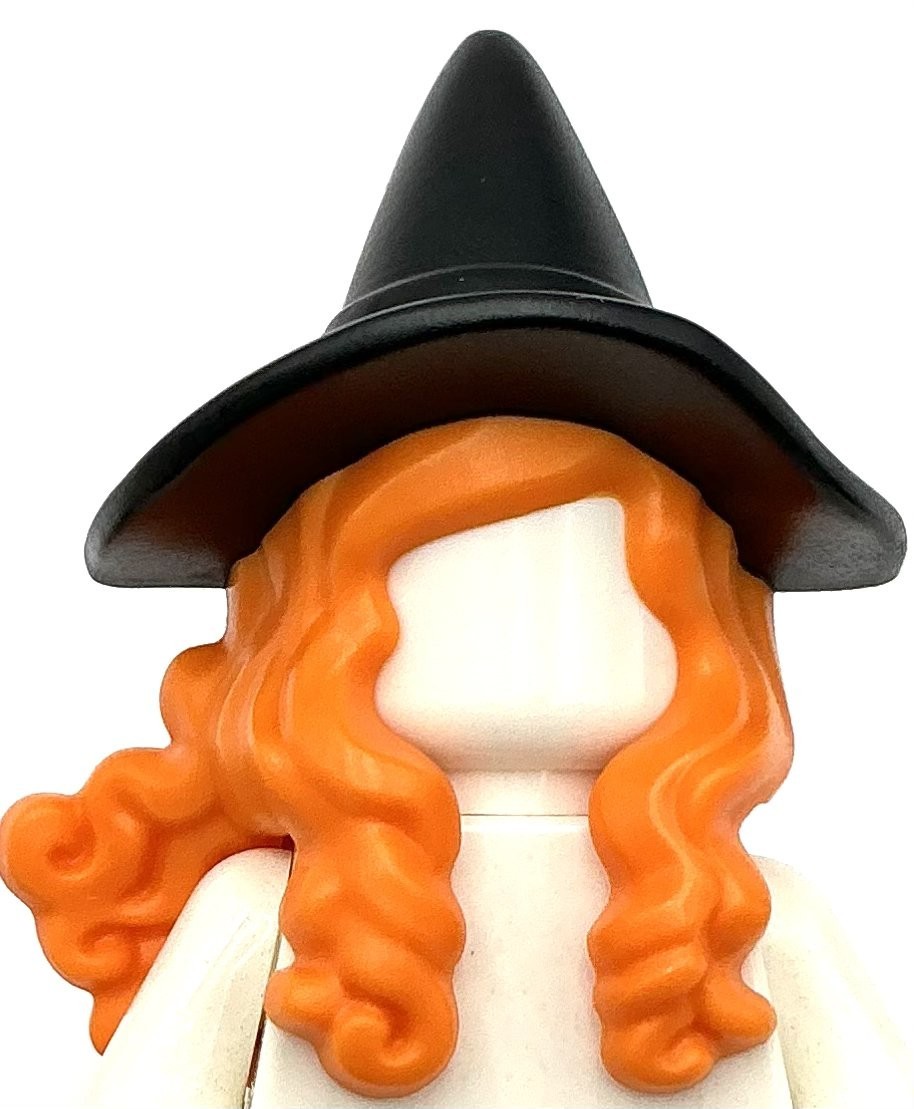 Lego New Orange Minifigure Hair Combo Hair with Hat Long Hair Witch Hat Part