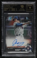 2017 Bowman Draft Chrome Pick Black Refractor /75 Joe Perez BGS 10 Auto o8h