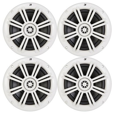 4x of Kicker 6.5'' 2-Way 150 Watts Peak Power OEM Marine Coaxial White Speakers