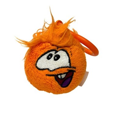 Disney Club Penguin Orange Puffle Plush Clip On Bag Charm Jakks Pacific 1480WH01