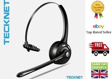 TECKNET Bluetooth Headset Wireless On Ear Headphones Noise Cancelling Microphone