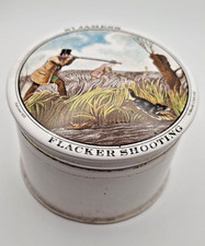 Vintage St. James’s Flacker Shooting Pot and Pot Lid Ointment Pot Trinket c1830s