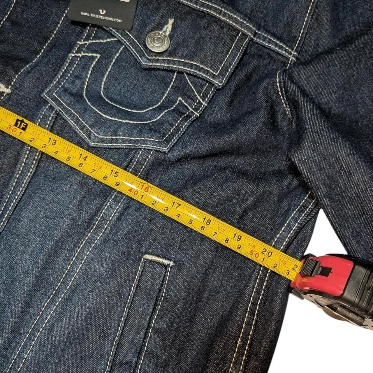 True Religion Denim Trucker Jacket Men's Sherpa Lined Dark Wash Jean Coat Wester thumbnail 3