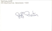 Jeff Barton Signed 3x5 Index Card Cut Rainbows Autograph Den