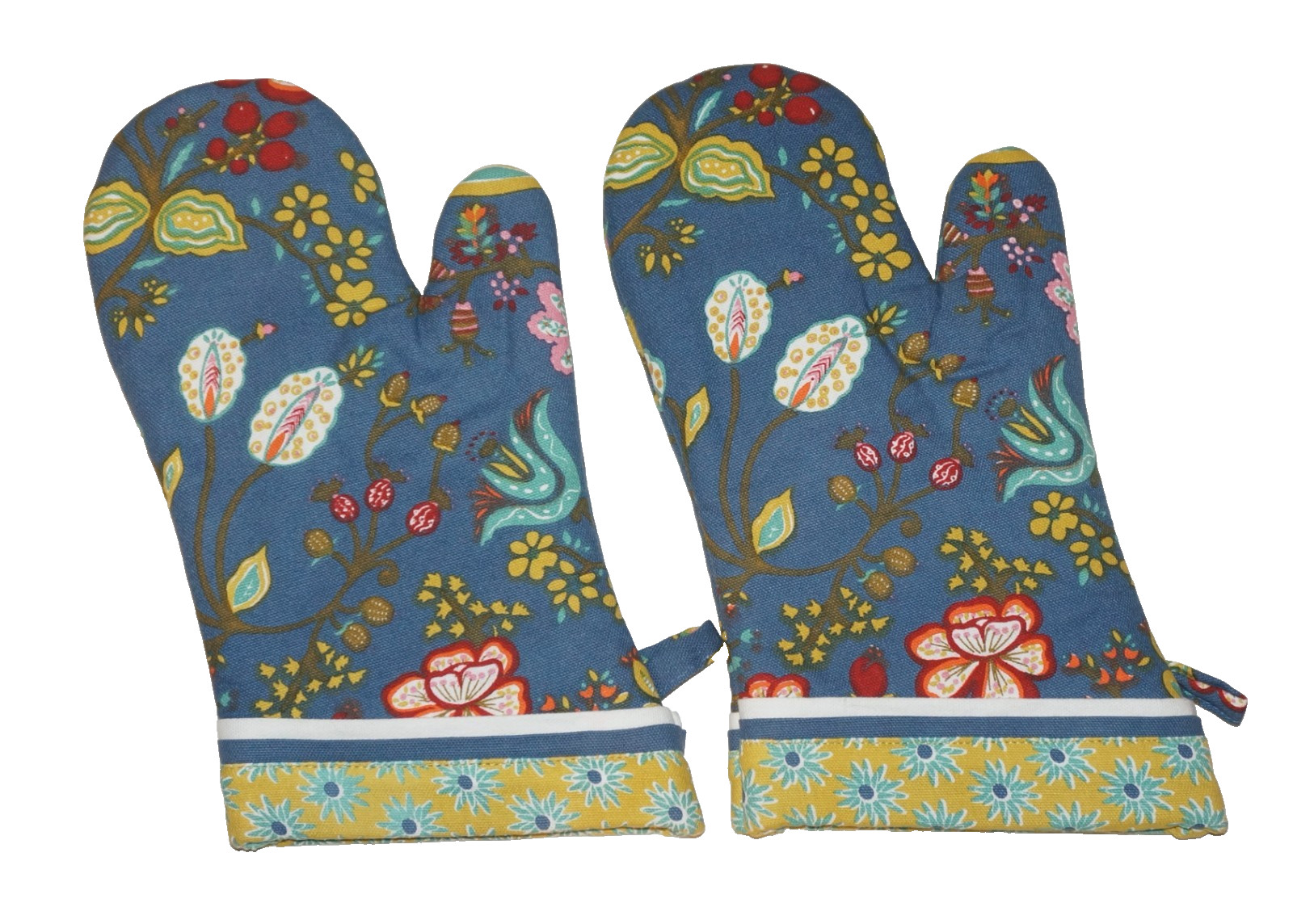 MU KITCHEN 2 Multicolor 100% Cotton Floral Oven Mitts Set