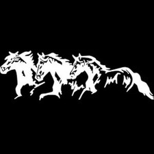 White Running Horses Self-Adhesive Decal Sticker Waterproof Decor for Car Vehicl