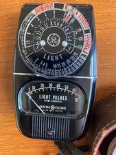 Vtg General Electric Model 8DW58Y4 exposure light meter  leather case untested