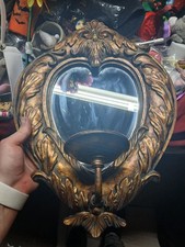 Vintage Heart-Shaped Etched Glass Picture Frame with Twisted Wire Hanger — listing 4