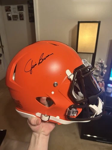 JIM BROWN SIGNED CLEVELAND BROWNS AUTHENTIC FULL SIZE HELMET