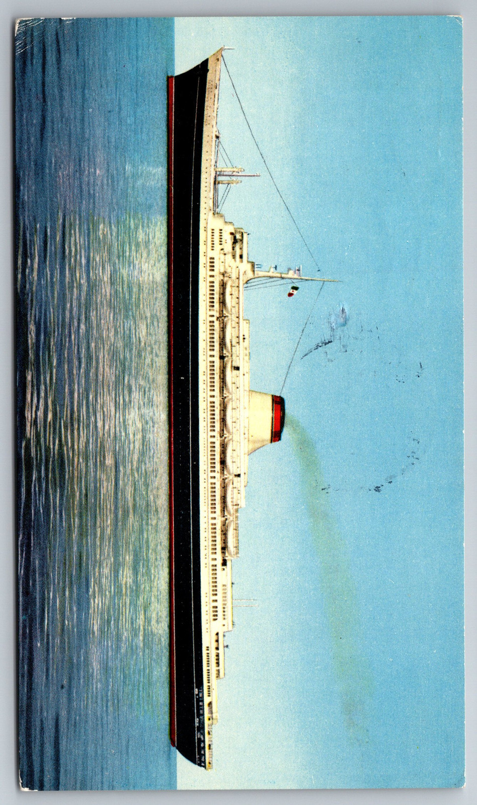 Vintage Leonardo Da Vinci Italia Mediterran Cruise Ship Ocean Liner Postcard Z12