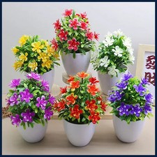 Artificial Plum Blossom Potted Plant Small Tree Indoor Outdoor Home Decor