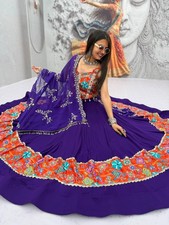 Indian Designer Silk Lehenga Choli Mirror Work Wedding Celebration Outfit