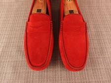 Just Cavalli Men\'s Red Suede Penny Loafers 42 US 9 Zelli Tippa Suede / Calfskin Penny Loafers Red  main image 4