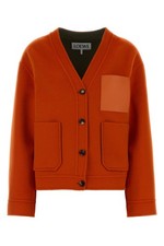LOEWE Orange Wool Blend Cardigan New Authentic