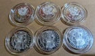 Lot of Six (6) Noah's Ark 1/2 oz .999 Silver - Mint of Armenia~