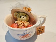 SUPER RARE FIRST SAMPLE Seagull 2000 Taiwan Cherished Teddies Bear In Tea Cup