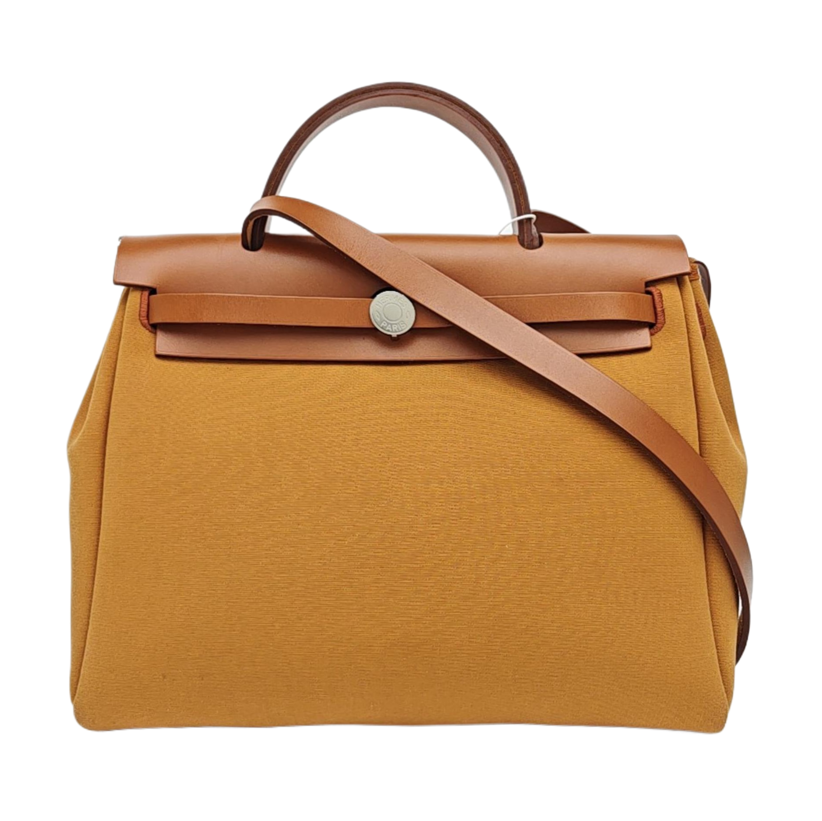 HERMÈS Herbag Shoulder bags Cloth Brown Free Shipping | Duties Paid