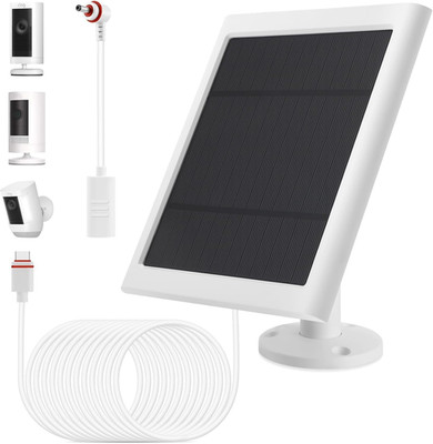 IP65 Solar Panel Outdoor for Ring Cameras (White 1P) Spotlight Cam Plus/Pro(Batt
