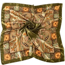 35x35 Women Fashion Pattern Large Square Silk Like Hair Scarf Head Sleeping Wrap