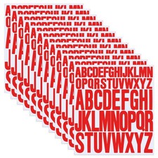 12 Sheets Alphabet Stickers, Red Self Adhesive Vinyl Letter Stickers Aestheti...
