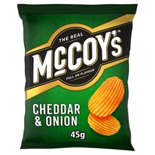 10 Packets McCoy's Cheddar & Onion Grab Bag Crisps 45g