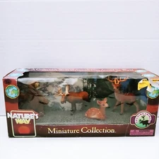 Vintage Totsy Natures Way Miniature Collection Flocked Deer Bear Moose