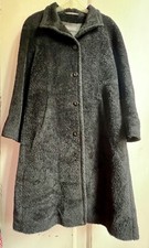 Super *alpaca 111* Black Peruvian 42% Suri Alpaca Wool Mix Long Lined Over Coat