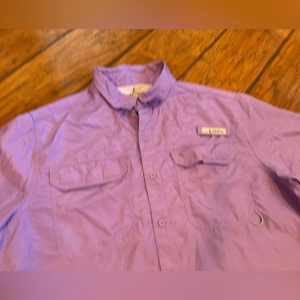 Habit Fishing Shirt mens Large purple vented button up Solar Factor performance - Image 2 of 4