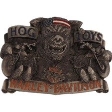 Harley Davidson Motorcycle Bike Hog Sportster Biker Chopper Vtg Belt Buckle
