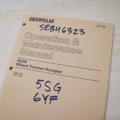 CAT Caterpillar 623E Scraper Operation Maintenance Manual owner operator pan OEM