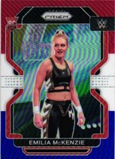2022 Prizm WWE Emilia McKenzie Red White Blue Rookie No. 182