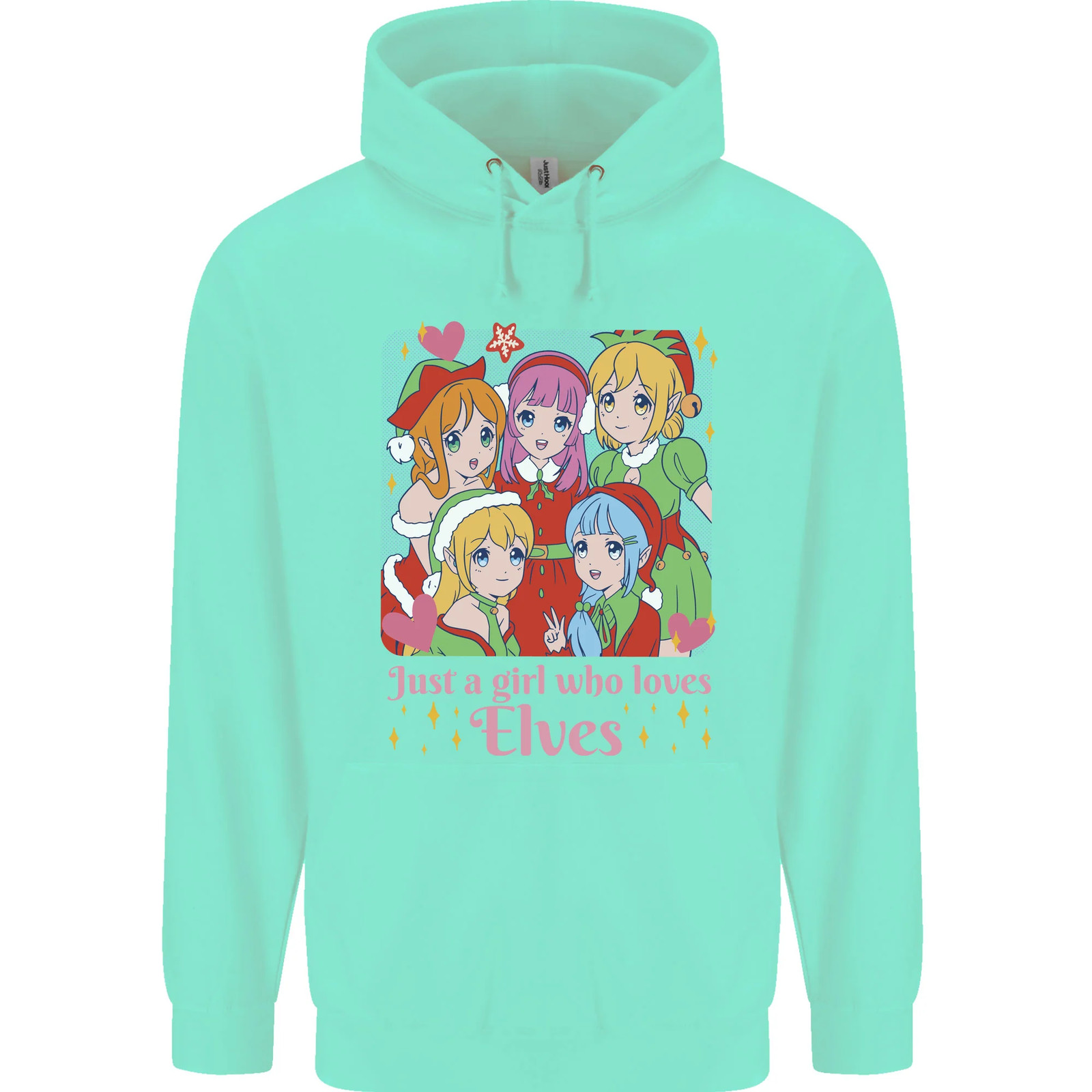 Anime A Girl Who Loves Elves Christmas Xmas Mens 80percent Cotton Hoodie image 5