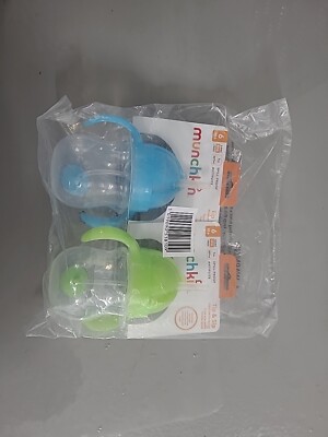 2er Pack x Munchkin ''Tip and Sip'' Weighted Straw Cup 207ml blau/grün *VERSIEGELT*