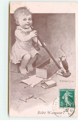 F. Gareis - Baby hat Spaß - Baby raucht eine Pfeife - 23748