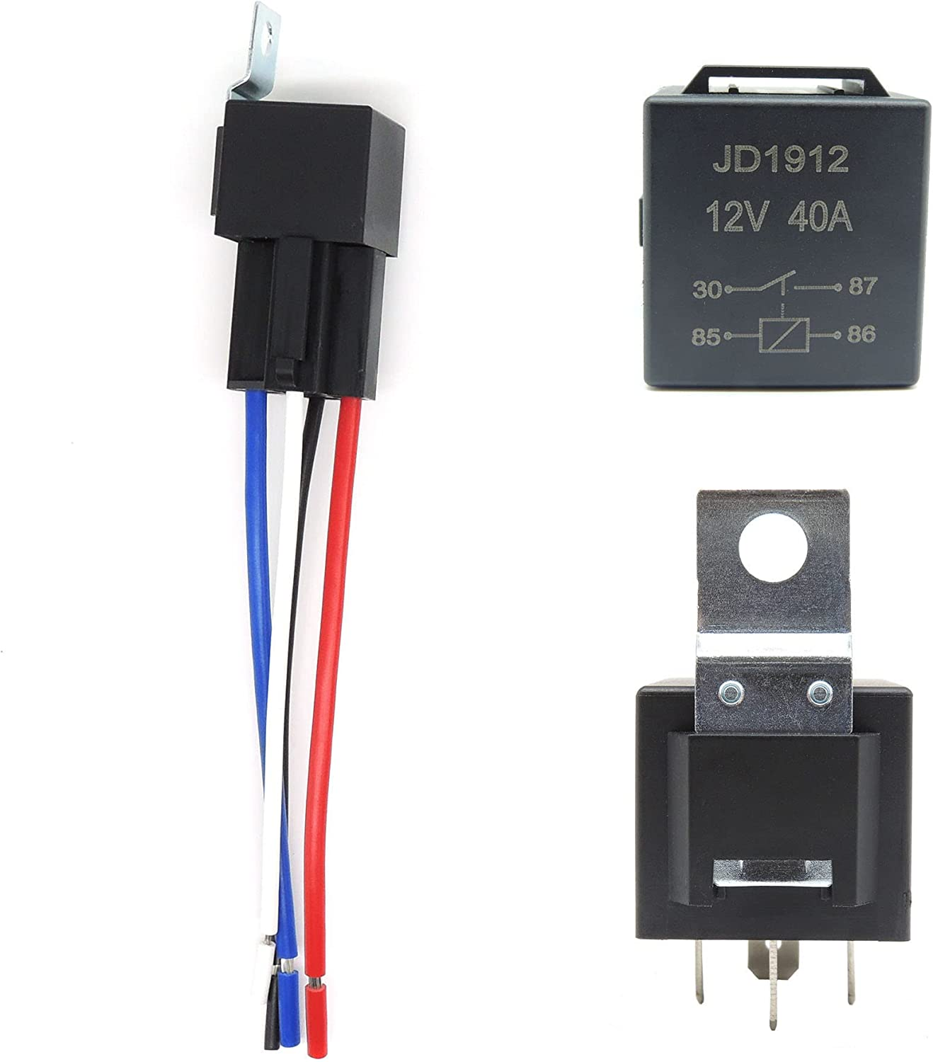 Waterproof Relay with Harness, 4-PIN 40/30 AMP 12 V DC Automotive Relay,1  PCS eBay