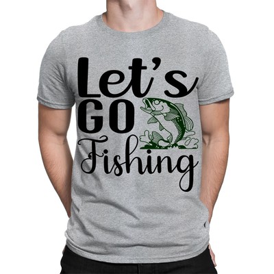 Lets Go Fishing Funny Fisherman Gift Angling Fish Mens T-Shirts Tee Top 1#TA-89