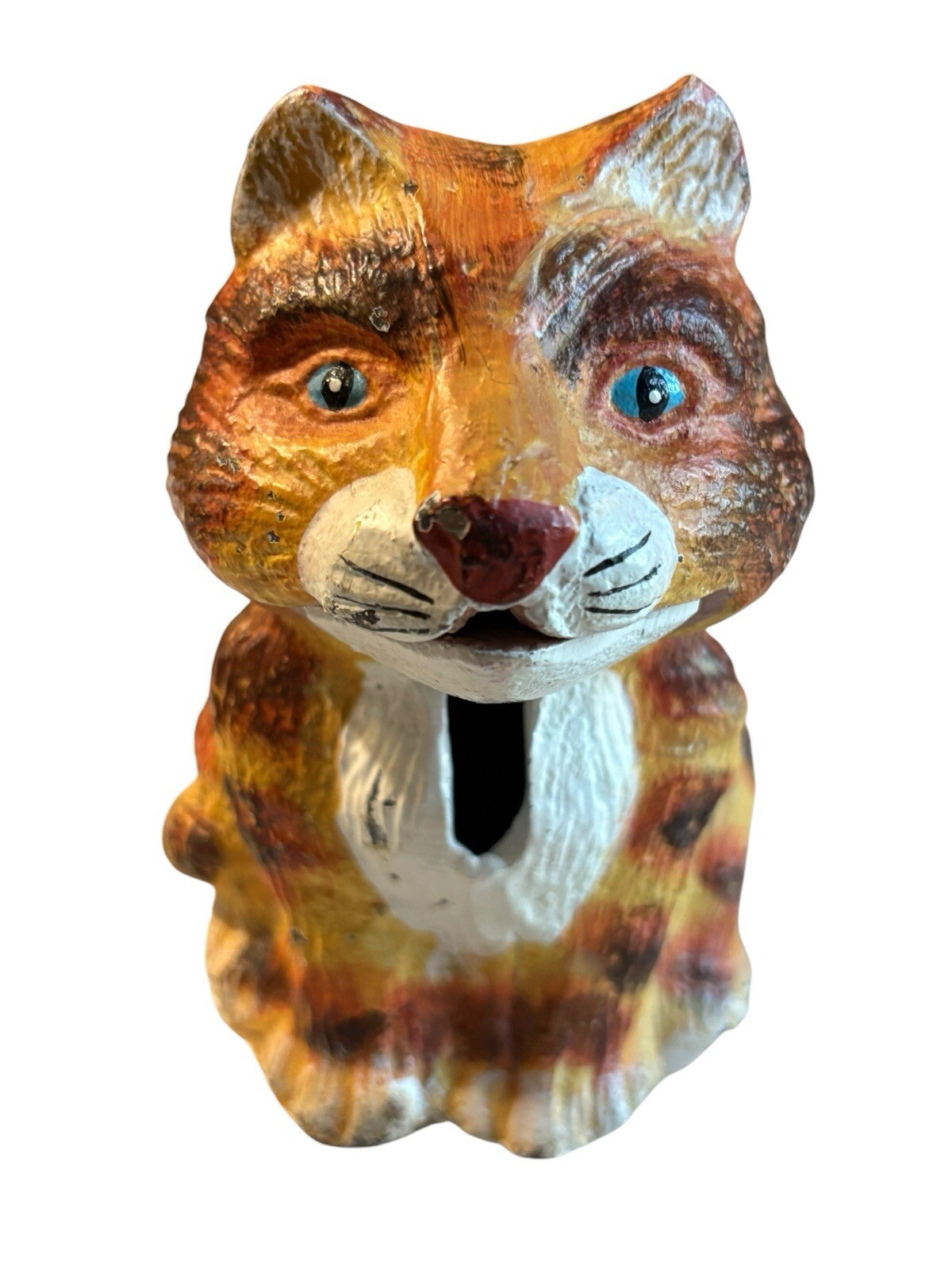 Vintage Cast Iron Tiger Cat Novelty Coin Bank By Bits & Pieces Company