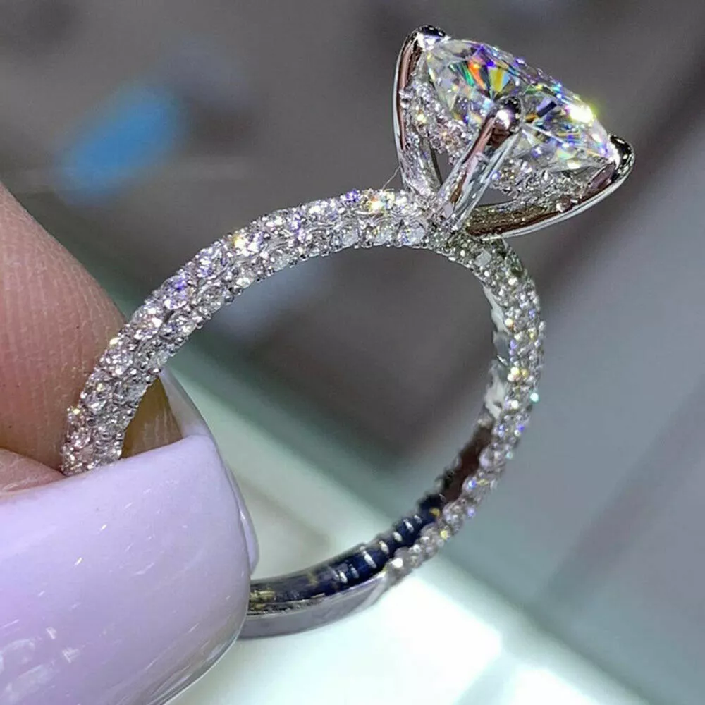 ROUND CUT 1.50 CT ENHANCED SIMULATED DIAMOND ENGAGEMENT RING REAL