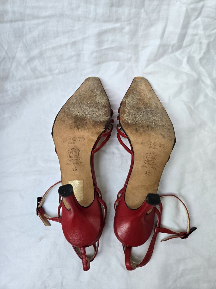 JIMMY CHOO LONDON Made in Italy Red Slingback Pointy Heels JIMMY CHOO LONDON Made in Italy Red Slingback Pointy Heels