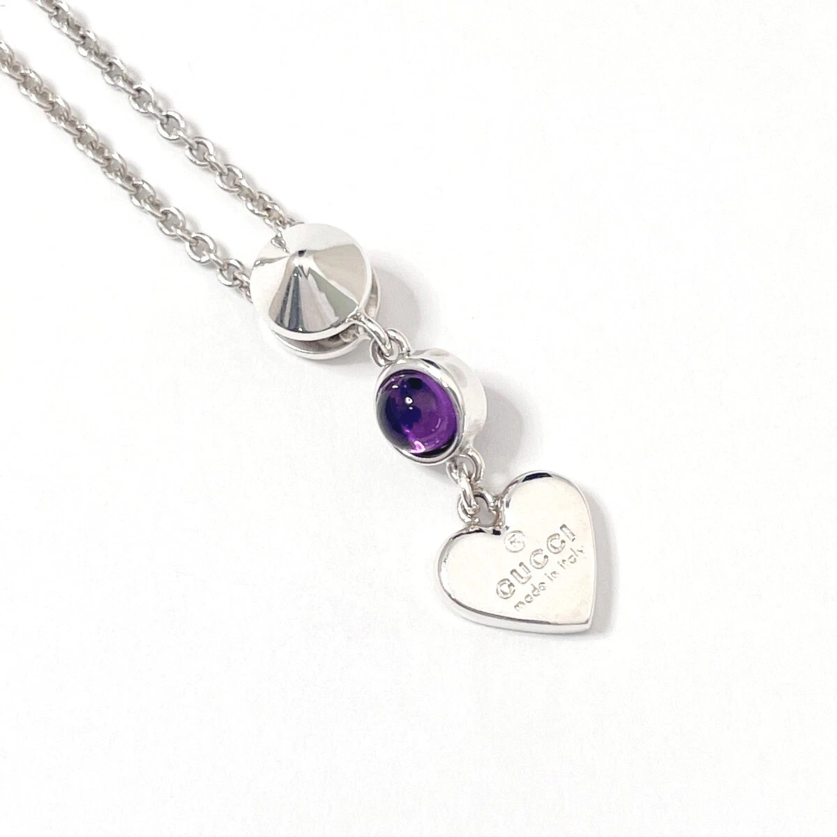 Collier GUCCI 805338676 coeur argent 925/améthyste accessoires femme