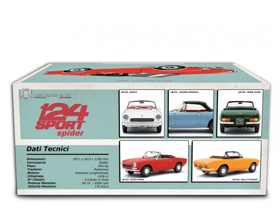 Fiat 124 Sport Spider AS (1438 cc.) 1968 car model 1/18 - Laudoracing