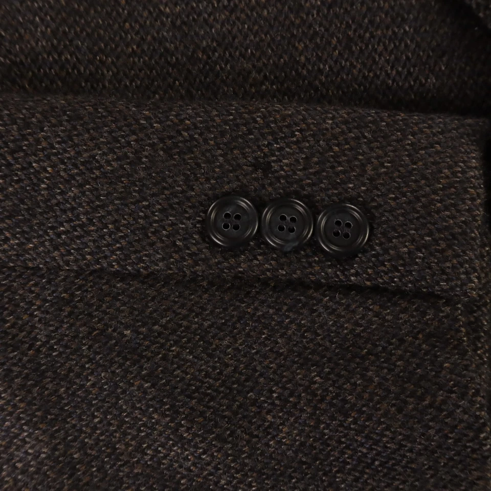 Jaqueta de tweed XL marrom azul cevada 100% lã blazer casaco esportivo 46R - Imagem 4 de 4